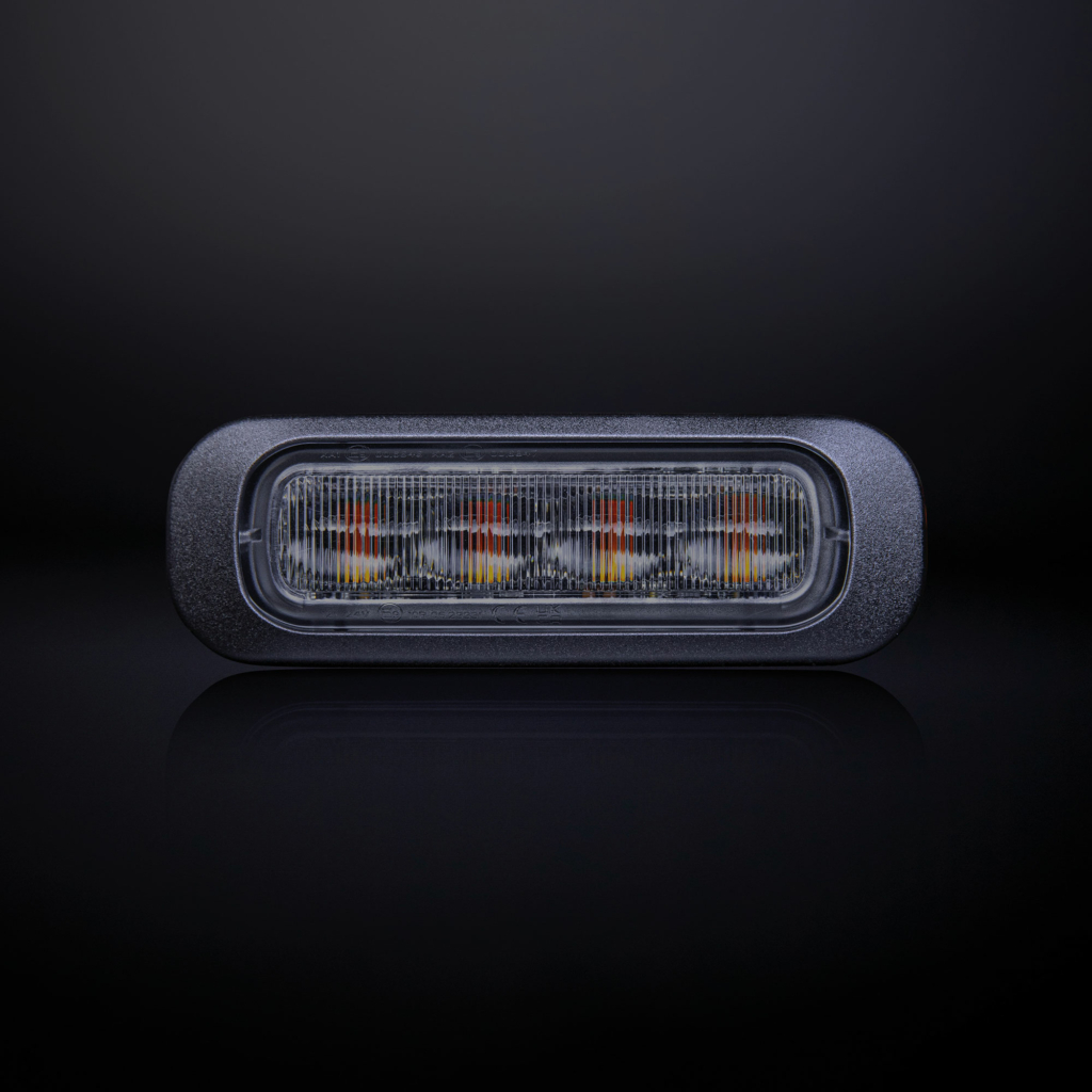 DARK KNIGHT BLIXTLJUS ORANGE 4 LED MÖRKTONAT GLAS