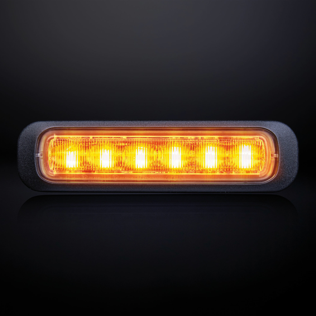 DARK KNIGHT BLIXTLJUS ORANGE 6 LED MÖRKTONAT GLAS