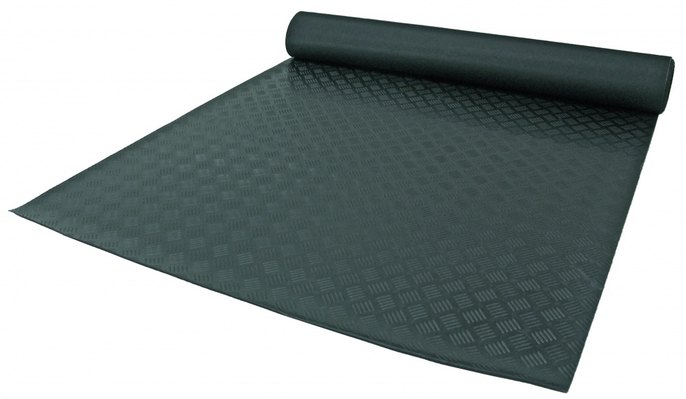Gummimatta svart 3 mm durkpl&aring;tsm&ouml;nster LPM