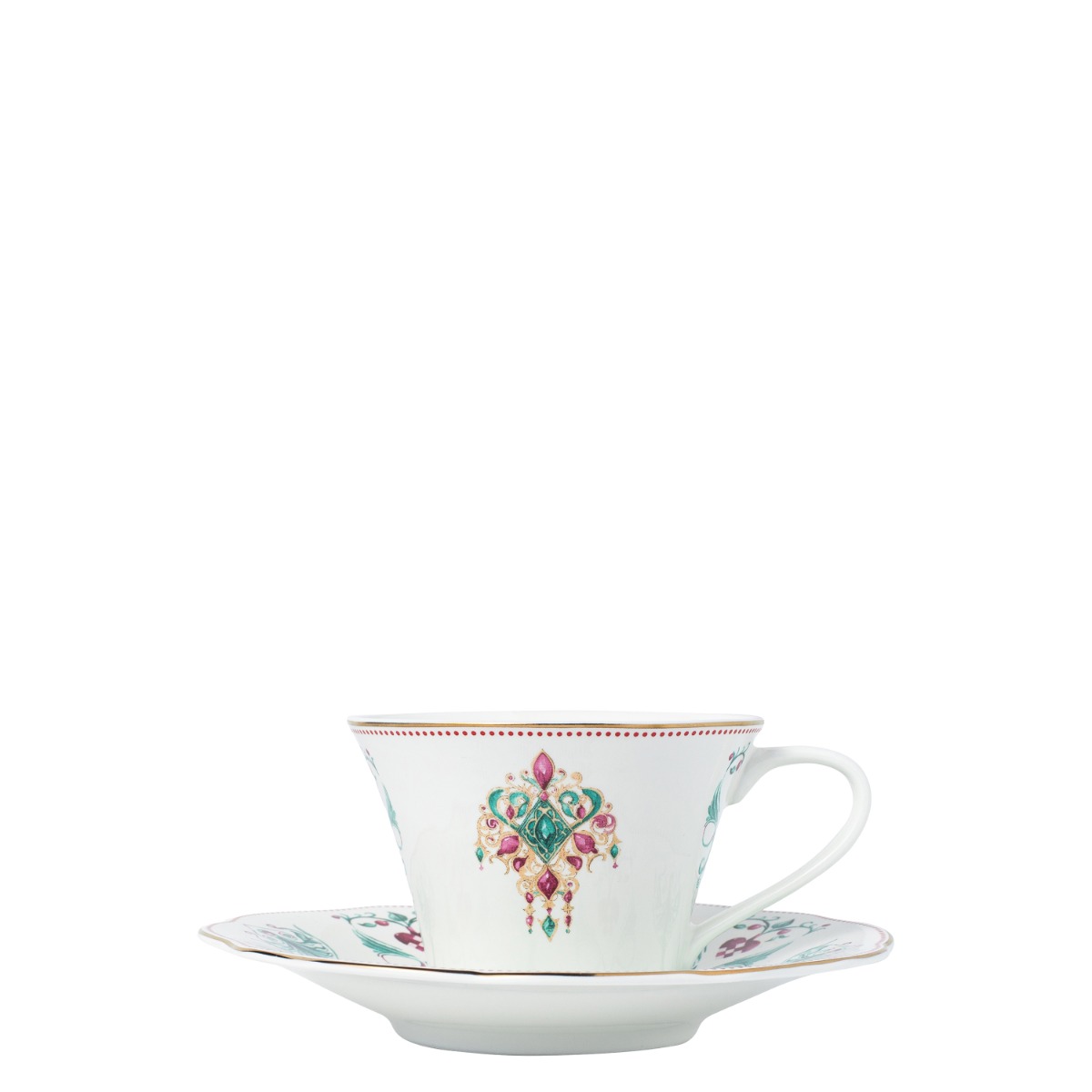 Lucia kaffekopp m/skål sett 18 cl/16 cm 15 cl hvit, rød, grønn