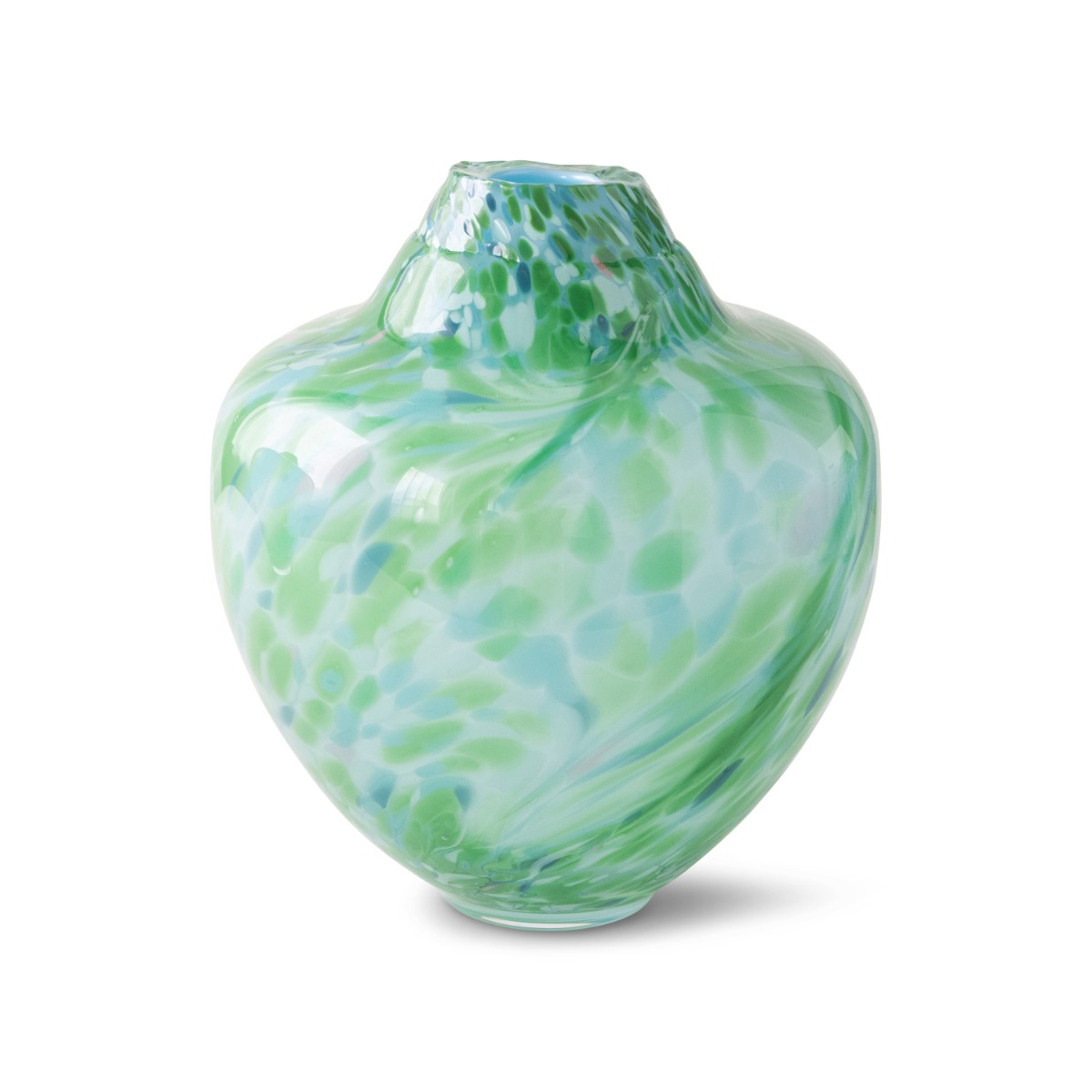 Unik skulptur kunstglass grønn multi medium 24 cm