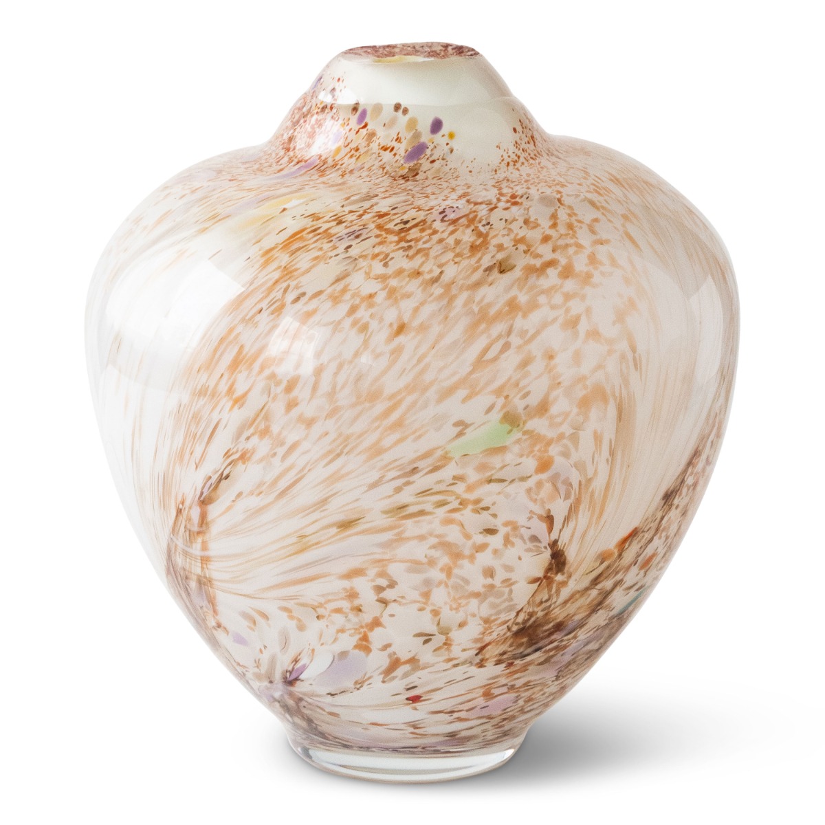 Unik skulptur kunstglass brun multi stor 31 cm