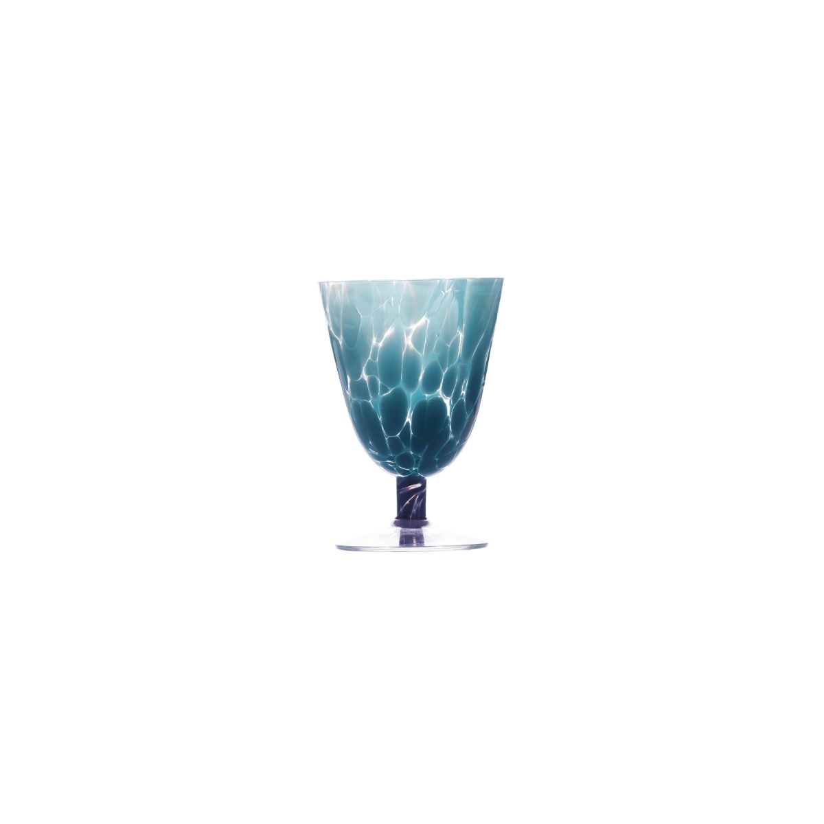 Jubalong - kunstglass lys turkis m/mørkeblå stett - 26 cl