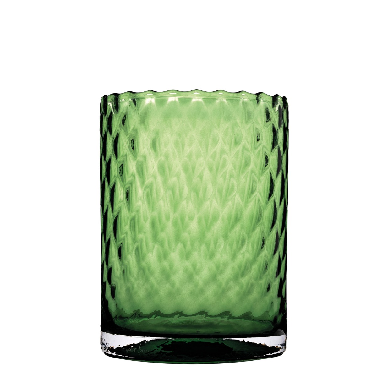 Harlekin lykt/vase medium vid grønn
