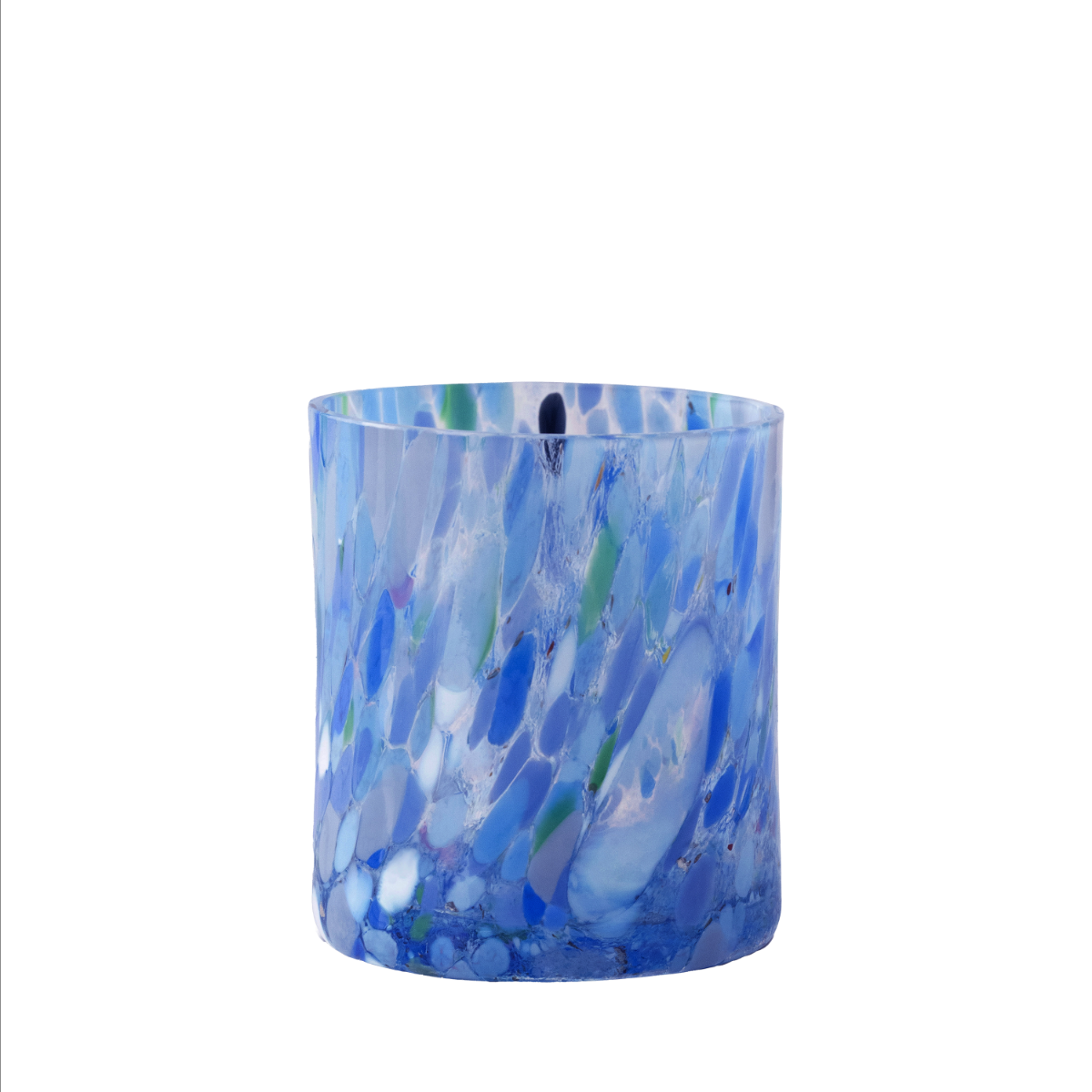 Swirl drikkeglass/lykt blå multi 35 cl