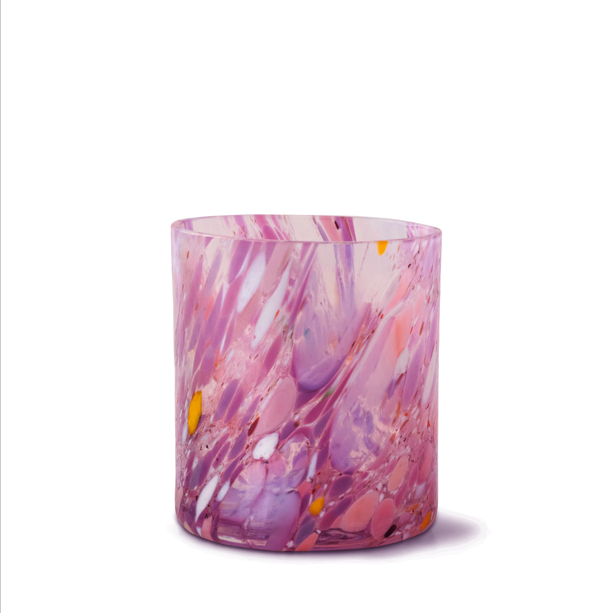 Swirl drikkeglass/lykt rosa multi 35 cl