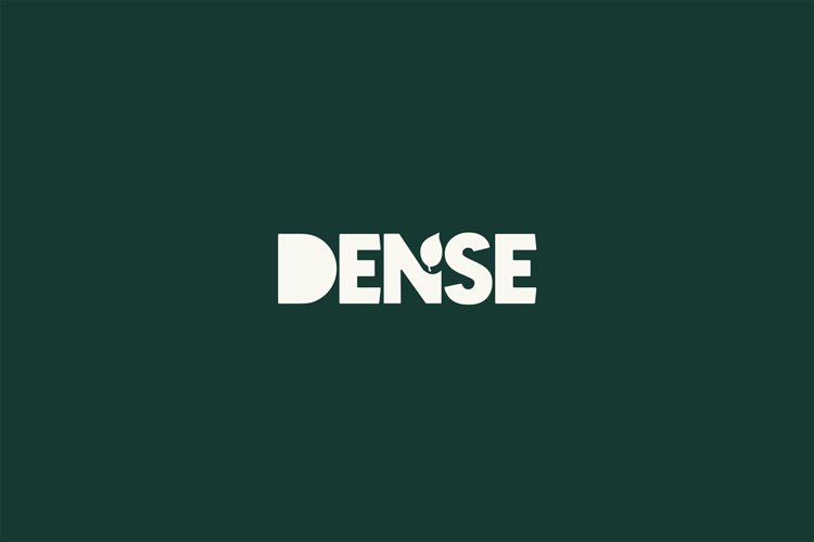 Dense logotyp på mörkgrön bakgrund
