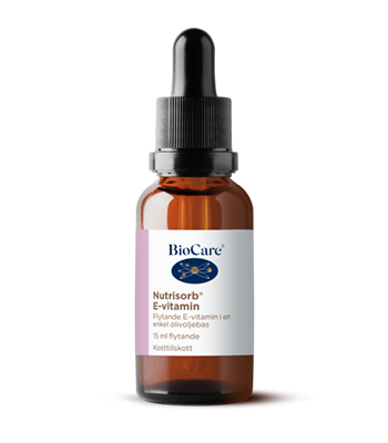 Flaska med BioCare Nutrisorb® E-vitamin 15ml