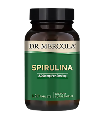 Burk med Dr. Mercola Spirulina 120 tabletter