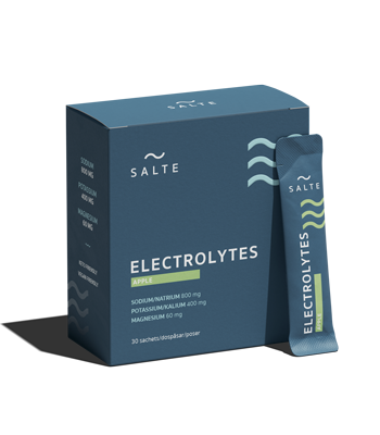 Förpackning med Salte Elektrolyter med äppelsmak Förpackning med Salte Elektrolyter med äppelsmak