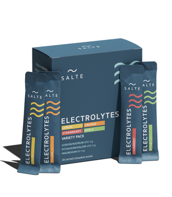 Salte Electrolytes variety pack with multiple single-serve sachets in different flavors