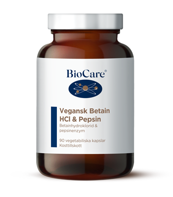 Burk med BioCare Vegansk Betain HCl & Pepesin