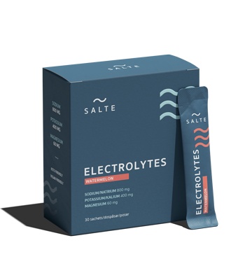 Salte Electrolytes Vattenmelon, förpackning med portionspåse bredvid