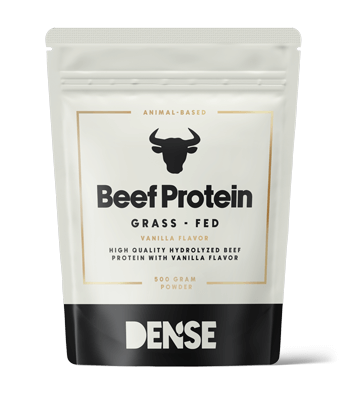 Påse med Dense biffprotein med vaniljsmak