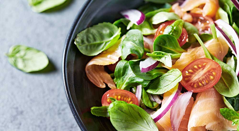 Fresh salad seen from above
