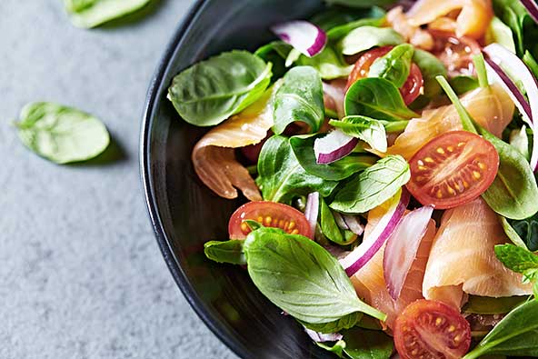 Fresh salad seen from above