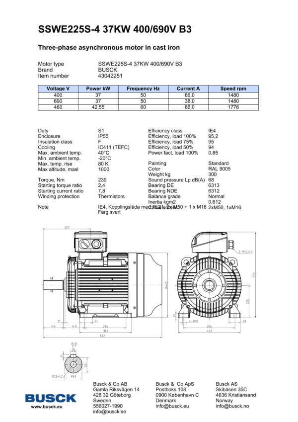 SSWE225S-4 37KW 400/690V B3