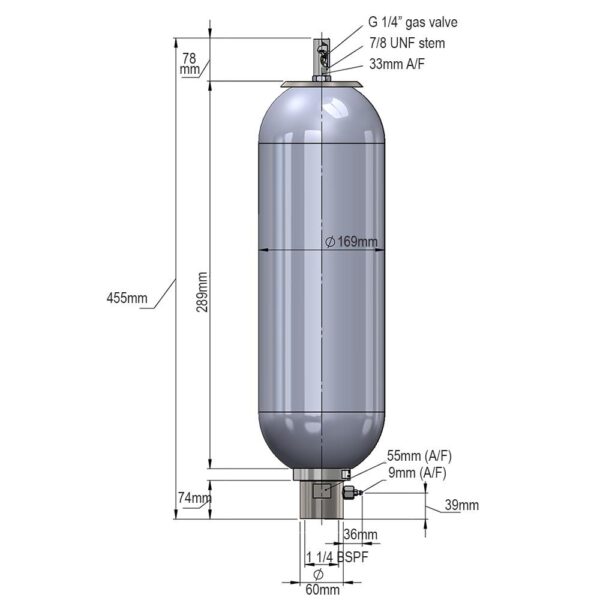 BLADDER ACC.4.0L 345BAR OIL - Hydraulkompaniet